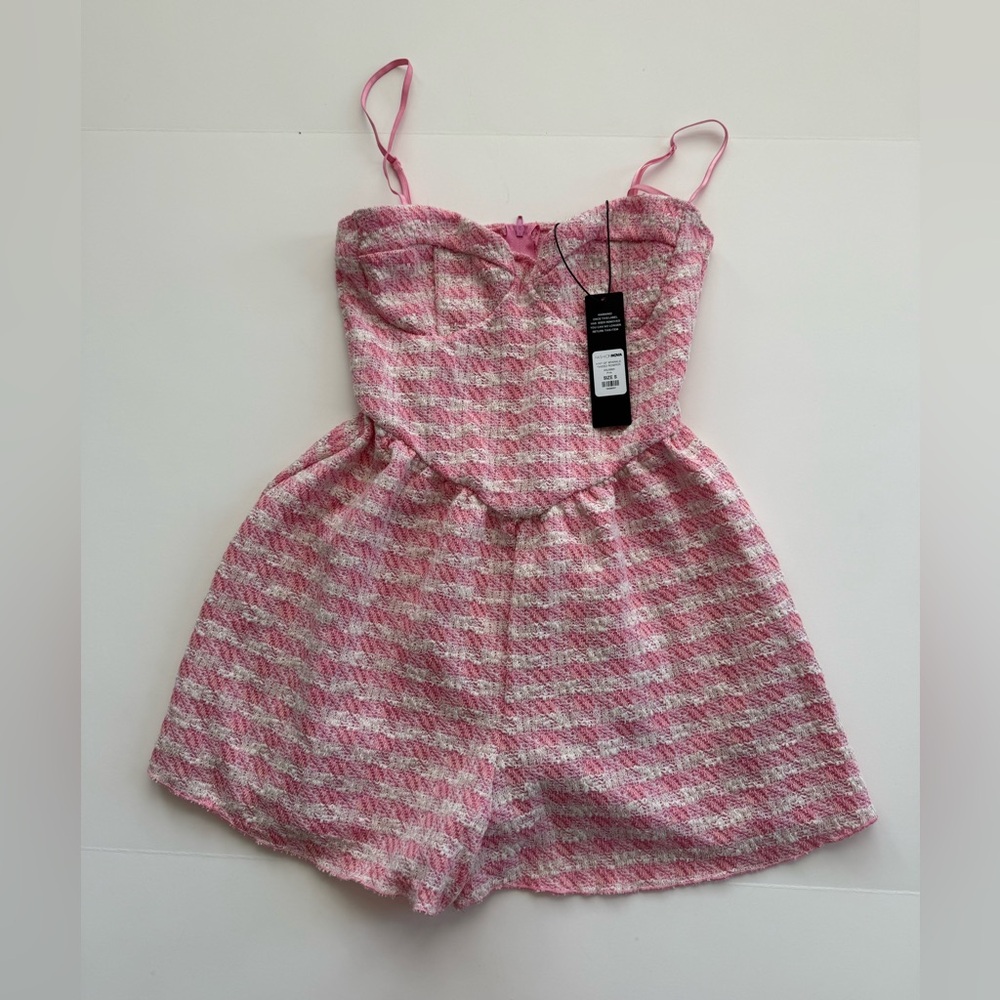 Fashion Nova Pink Romper | NWT | Size Small | Coquette Bustier Style